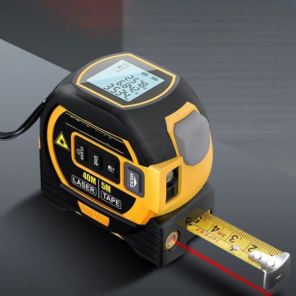 Nastro di misurazione laser 3 in 1 Telemetro digitale LCD Righello a infrarossi 40m60m Strumento misuratore di distanza Gancio magnetico Metrico Imperiale 240109