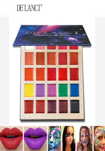 DE039LANCI Matte Lippenstift-Palette, Multishade-Lippenpalette, Schönheits-Make-up, 25 Farben, professioneller Lipgloss, Halloween-Gesichtsfarbe, Öl1862687