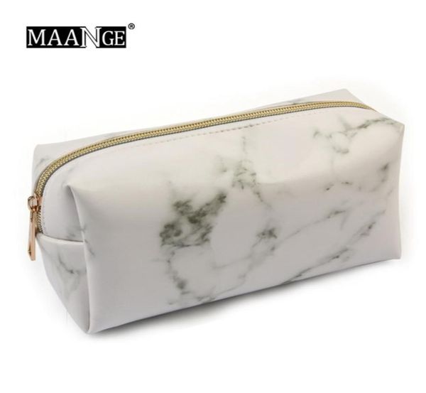 Marbling PU Escova Saco Maquiagem Lápis Caso Mármore Cosméticos Bolsa Bolsa Beleza Make Up Brush Holder Lápis Saco Escola Tools6007456