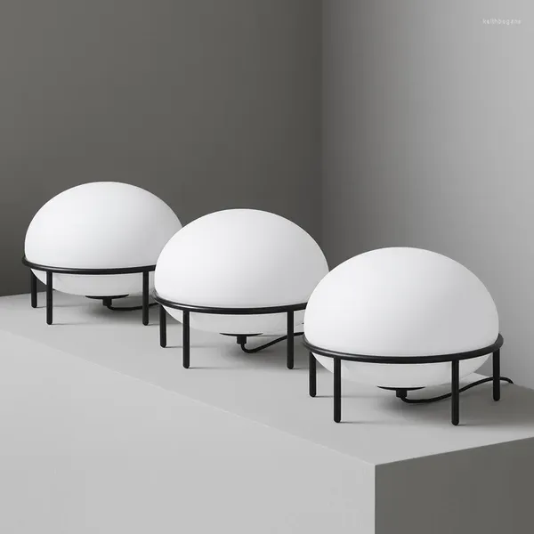 Lâmpadas de mesa moderna simples luz de vidro fosco para quarto sala de estar lâmpada de cabeceira decoração de casa estilo japonês e27 mesa