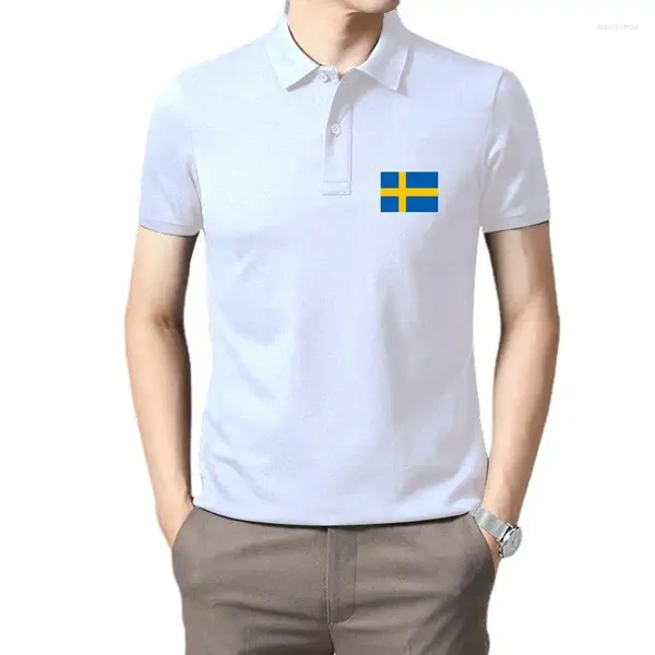 Polos Masculinos com Bandeira Sueca - Escolha de Cores de Tamanho.