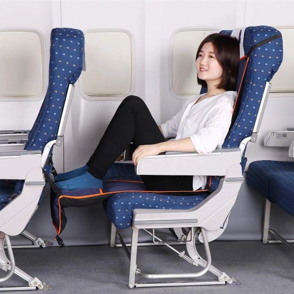 Şişirilebilir yastık koltuk kapağı uçakları ile ayarlanabilir foot dayak hamak trenler otobüs salıncak sandalye açık hava seyahat 240109
