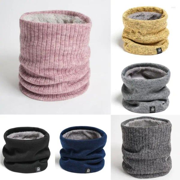 Schals Mode Frauen Gestrickte Schal Solide Kaschmir Wie Winter Snood Unisex Warme Wolle Fell Dicke Männer Hals Ring