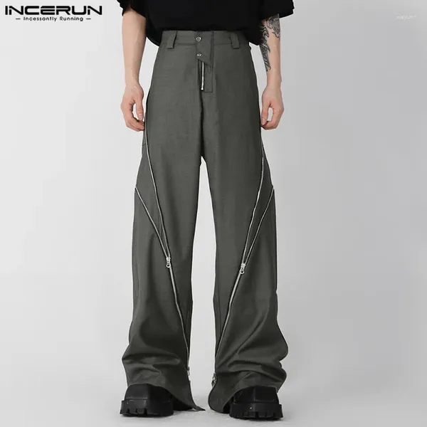 Pantaloni da uomo belli e ben aderenti pantaloni strutturali lunghi larghi e comodi pantaloni casual streetwear con cerniera divisa micro pull