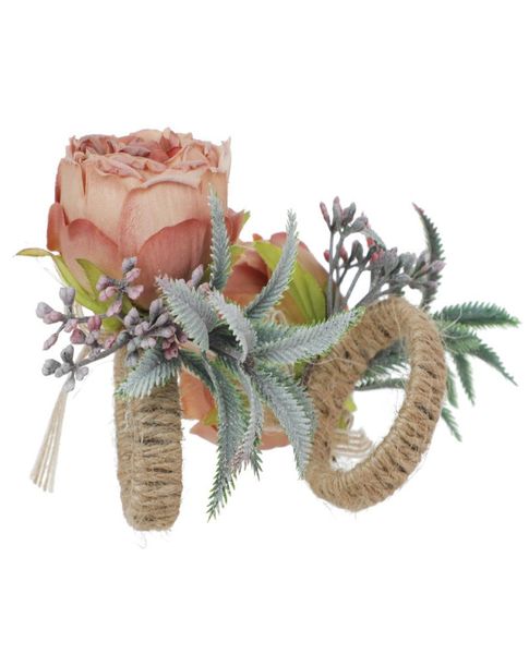 Ringos de guardanapo de flor de seda Serviço de fivela de fivela El Dinner Dinner Dank D77146114991