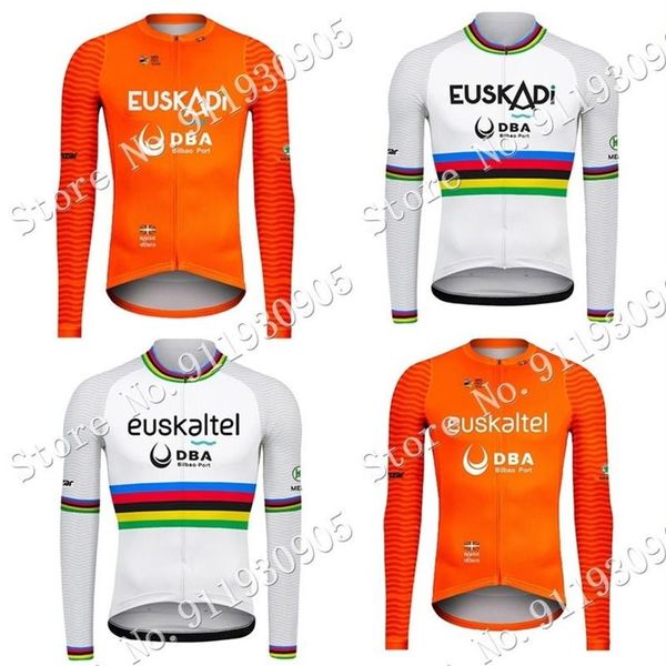 Euskaltel dba euskadi inverno 2021 camisa de ciclismo roupas manga longa dos homens corrida bicicleta estrada camisas topos mtb uniforme ropa301z