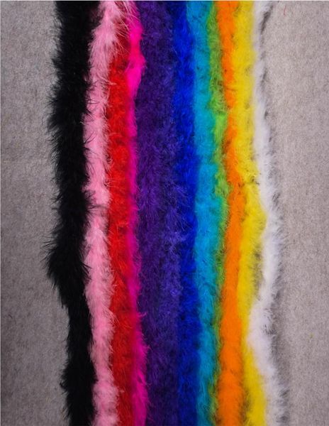 2 metri pc Lunghezza Fluffy Feather Boa Decorazioni natalizie Marabù Boa di piume Plumes per la decorazione di Capodanno Piuma di tacchino7133212