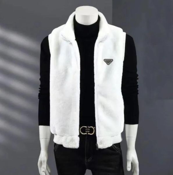 Gilet da uomo nuovi senza maniche giacca da uomo con cappuccio caldo termico Witnter gilet di pelliccia sintetica maschile cappotto di flanella di peluche soffice gilet in pile autunno