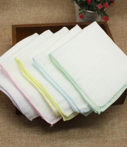 100 pezzi di fazzoletto bianco in garza di cotone a doppio strato per bambini, colore misto, dimensioni 2323CM9311641