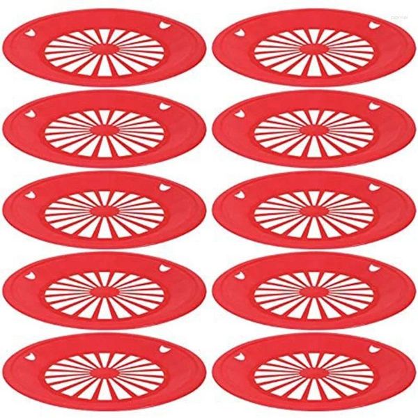 Pratos 10 Pcs Suporte de placa de papel plástico reutilizável para churrasco de festa e bandejas redondas de piquenique Churrasco Louça