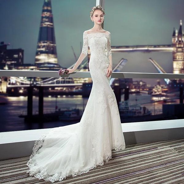Vestidos luxuosos bridelas de noiva de sereia brilhante 2023