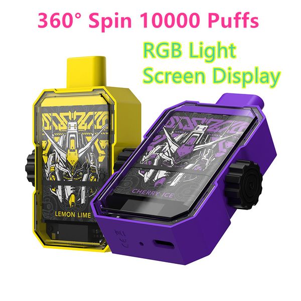 Happ bar vaper desechable Design speciale Finger Spin box vape puff 10000 9k e sigaretta 2% 5% con display e luce RGB
