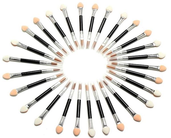 Novo 50 Pçs / set Aplicador DoubleEnded Pincéis Cosméticos Mulheres Maquiagem Sombra Delineador Esponja Lip Brush Set Descartável6316881