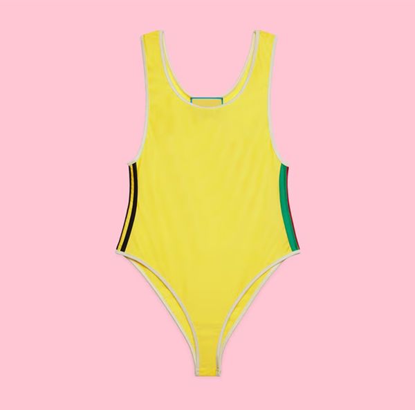 Hight Cut Swimwear Designer One Piece Swimsuits Luxo Moda Monokini Sexy Bikini Set Mulheres Marca Beachwear Push Up Maiôs Amarelo Biquinis Transporte Rápido