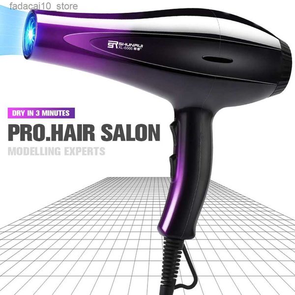 Secadores de cabelo Poderoso Secador de Cabelo Profissional Secador Elétrico Secador de Ar Quente e Frio Modelagem Barbeiro Ferramentas de Salão de Cabeleireiro Portátil Q240109