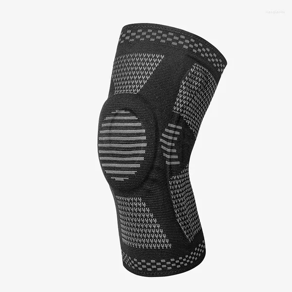 Ginocchiere sportive in silicone lavorato a maglia protezione da basket all'aperto copertura per gambe del menisco corsa fitness attrezzatura protettiva per squat