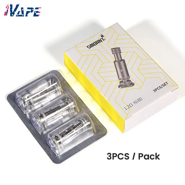 Smoant Battlestar Baby Ersatzspule Mesh und Ni-80 Optionen 0,6 Ohm/1,2 Ohm 3 Stück/Packung Passend für Battlestar Baby Kit