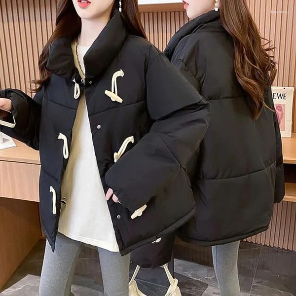 Женские плащи, толстый мм, кардиган со стоячим воротником, утепленная куртка-хлеб, зима 2024, корейская версия, теплый хлопок