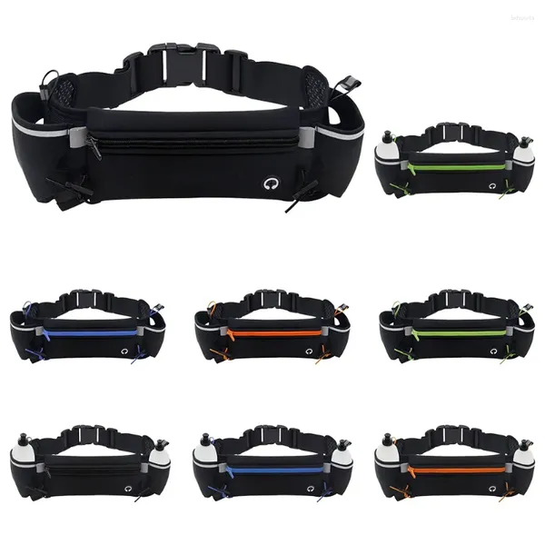 Sacos ao ar livre Workout Fanny Pack Ultra Light Running Belt Hidratação Cintura Ajustável com Suporte para Garrafa de Água / Fone de Ouvido Buraco para Mulheres Homens