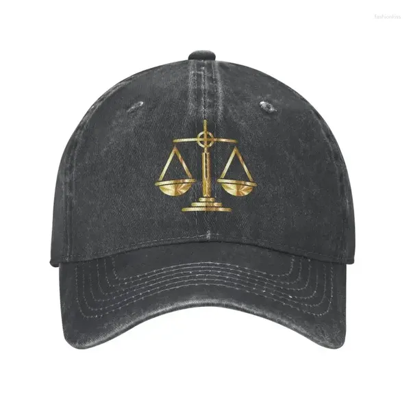 Bola bonés punk algodão escalas de ouro da justiça logotipo boné de beisebol para homens mulheres respirável advogado legal festa pai chapéu ao ar livre