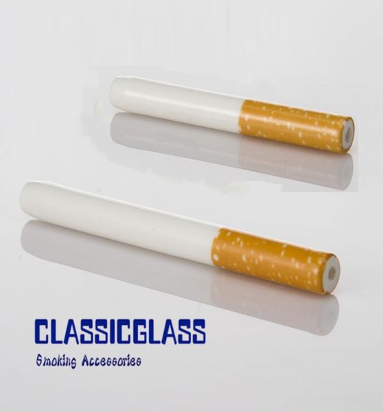 DHL Cigarette Fumée Pipe Céramique cigaratte frappeurs 79mm 57mm Jaune Filtre Couleur Cig Forme Tabac Pipes Herb One Bat Portable3436324