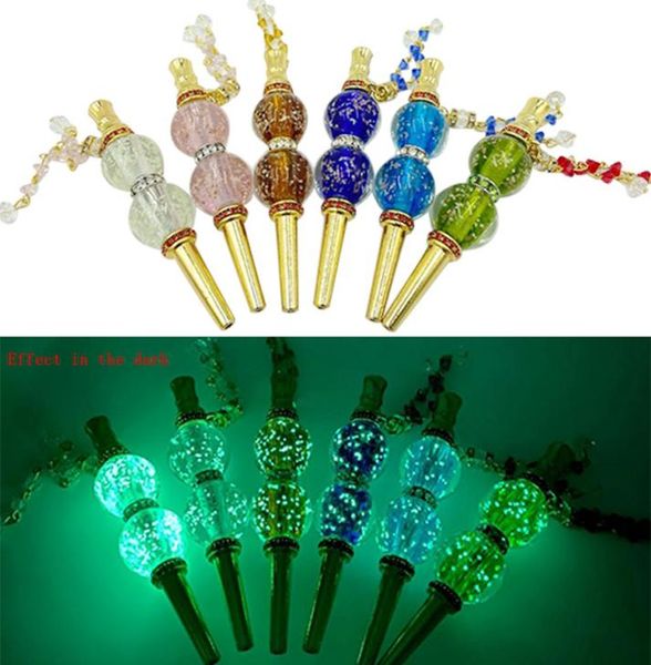 Tutto il metallo punte narghilè luminose punte per la bocca bocchini per narghilè accessori per narghilè di lusso shisha supporto smussato4545629