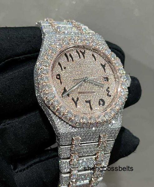 Дизайнерские часы Watchmited, изготовленные на заказ бриллианты из муассанита, закрепленные вручную, могут пройти тестирование бриллиантов, сапфировое стекло, оригинальная коробка и бумага1BNJ