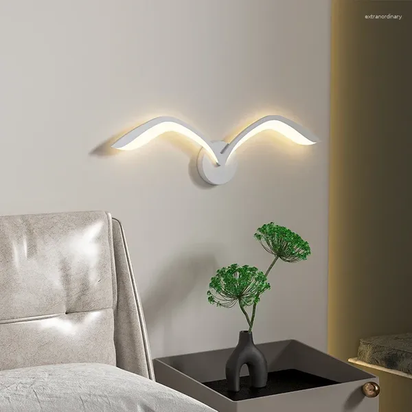 Lâmpada de parede SANDYHA LED Light Applique Murale Seagull para sala de estar Quarto Estudo Lamparas de Pared Modermas Wandlampen