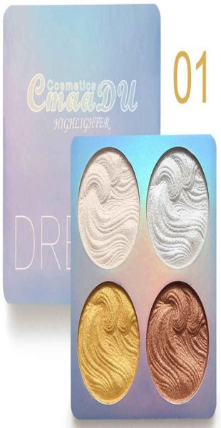 Cmaadu Marke 4 Farben Iluminador Bronzer Highlighter Rouge Pulver Für Gesicht Augen Körper Make-Up-Palette Contouring Make-Up Comestics2708509