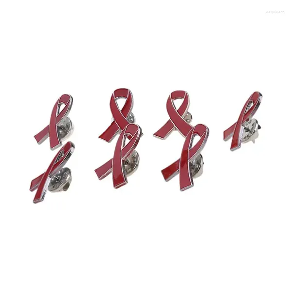 Spille 10 Pz/set Gioielli Da Donna Smalto Nastro Rosso Spilla Spilli Sopravvivere Consapevolezza Del Cancro Al Seno Speranza Bottoni Risvolto Distintivi F3MD