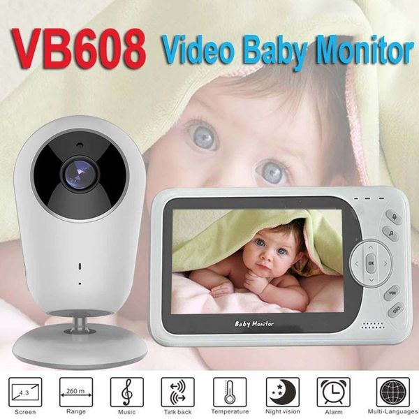 VB608 4,3-дюймовая беспроводная видеоняня, портативная детская няня, ИК-светодиодная камера ночного видения, домофон, камера наблюдения