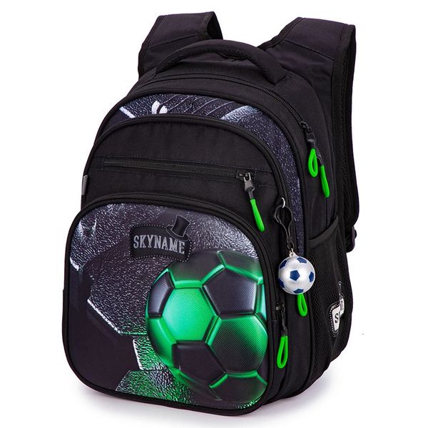 Школьная сумка для мальчиков с 3D футбольным узором, рюкзак, детская ортопедическая школьная сумка, водонепроницаемые детские ортопедические ранцы высокого качества 240108