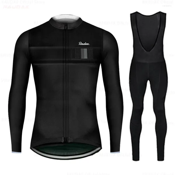 Set da corsa 2024 manica lunga nero abbigliamento da ciclismo abbigliamento da montagna traspirante tute Ropa Ciclismo Verano Triathlon