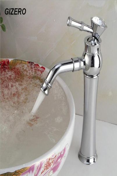 Rubinetti per bagno di lusso di alta qualità Miscelatore da appoggio per lavabo in cristallo cromato lucido con bocca girevole e Torneira fredda ZR6064003656