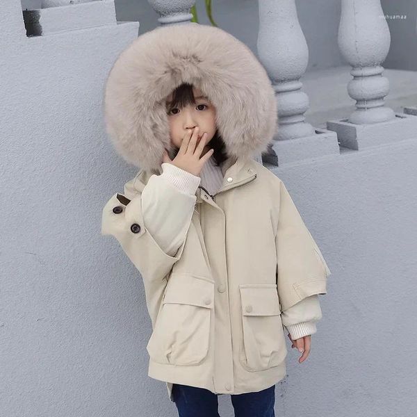 Giubbotti 2024 Pelliccia invernale Babyu Boy Cappotto con cappuccio Caldo Ragazze Sport all'aria aperta Bambini Tute da neve Antivento Adolescente Bambini Ourerwear