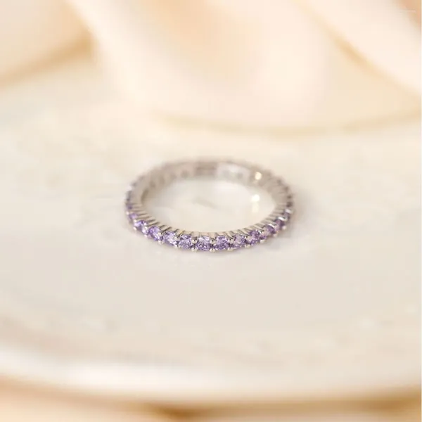 Cluster-Ringe, die luxuriöse Amethyst-Diamanten in Europa und Amerika verkaufen, einfach mit elegantem, personalisiertem Damenschmuck