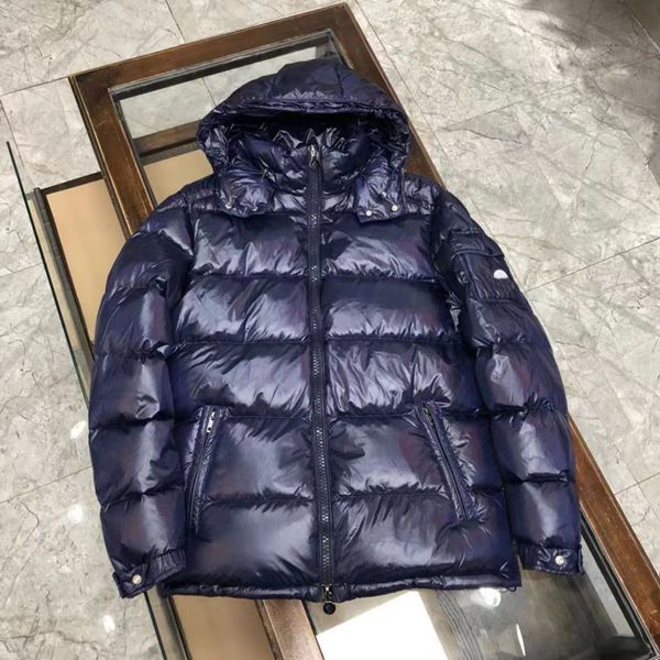 Designer masculino monclaied jaqueta inverno quente à prova de vento para baixo jaqueta brilhante material fosco S-5XL tamanho asiático casal modelos novas roupas o chapéu jaqueta de alta qualidade