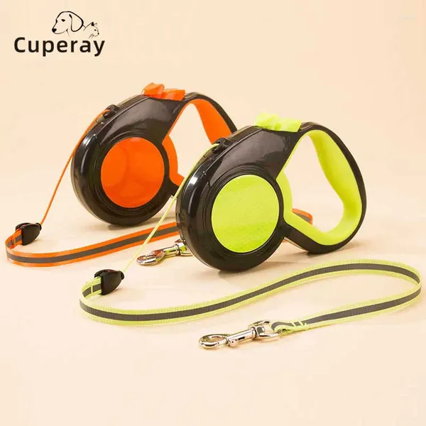 Collari per cani Guinzaglio retrattile Pet Walking con impugnatura antiscivolo Nastro in nylon Blocco con un pulsante con una sola mano Rilascio per piccole / medie