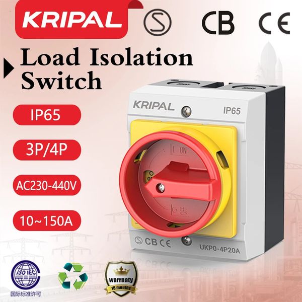 Interruptores seccionadores Kripal IP65 40a Interruptor isolador 220v Controle de interruptor manual elétrico de alta qualidade 240108