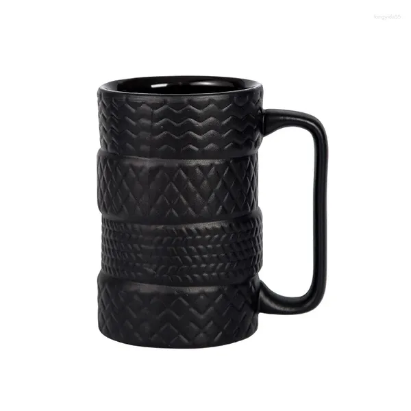 Canecas Caneca Criativa Fosco Em Relevo Forma De Pneu Cerâmica Artesanal Engraçado Café Personalizado Meninos Presente Portátil