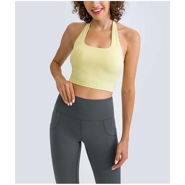 Lu Lu Align Sutiã Esportivo Top Ginásio Sutiã de Fitness Sem Ossos Roupa Interior Feminina Roupas Femininas Tubo Top Artístico Dobra Sutiã Yoga Limão LL mulher