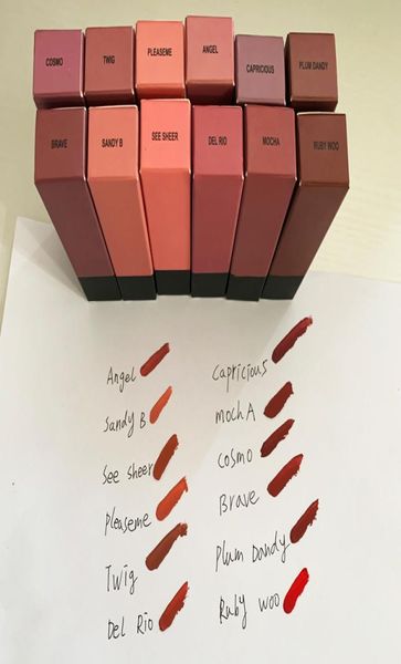 Marke Lustre Lip Gloss Feuchtigkeit 12 Farben Lustre Lippenstift Hochwertige matte flüssige Lippenstifte 45g sexy natürliches langanhaltendes Wasser3237726