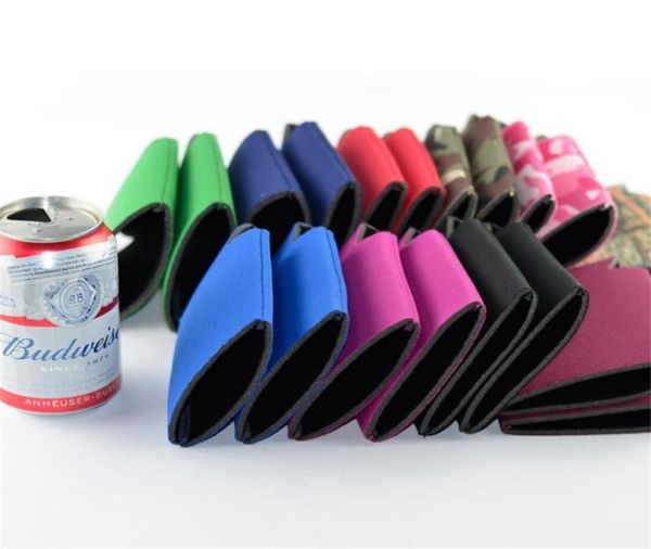 Muitas cores em branco neoprene dobrável suportes atarracados sacos refrigeradores de cerveja para latas de comida de vinho cobrir da5448265383