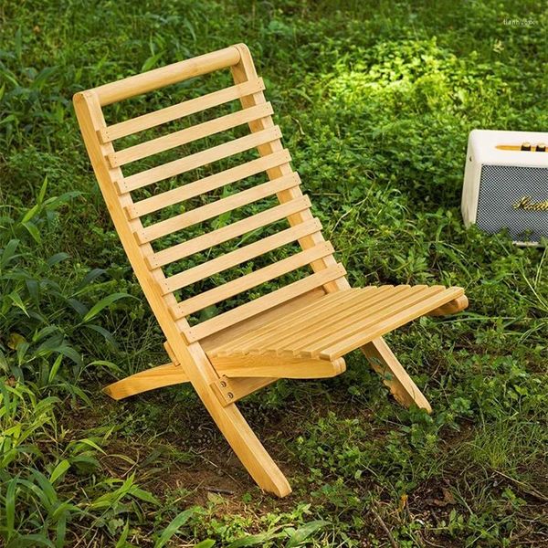 Camp Furniture Garten Tragbarer Campingstuhl aus Holz, zusammenklappbar, für Pool, Entspannung, minimalistisch, Lounge, Wohnzimmer, einzigartig, Cadeira Outdoor