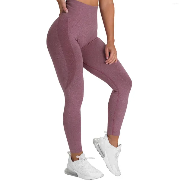 Calças femininas chegada fitness correndo leggings esporte cor sólida hip elevador cintura alta estiramento yoga para mulheres lazer fino ajuste