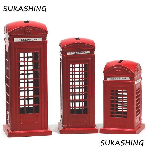 Dekorative Objekte Figuren London Telefonzelle Rot Druckguss Spardose Sparschwein Uk Souvenir S Für Kinder Zuhause Weihnachten Decora Dhju4