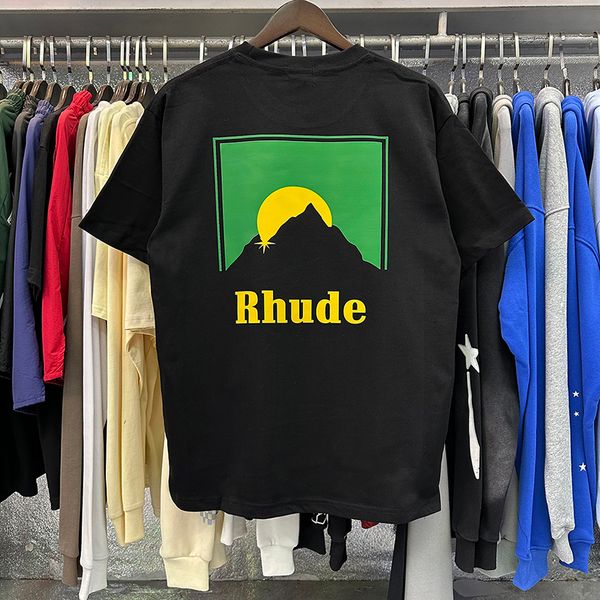 2024SS Kurzarm T-shirts Männer Frauen Hohe Qualität Grün Gelb Brief Gedruckt T-shirts Mode Lose Tops Baumwolle Casual Tees