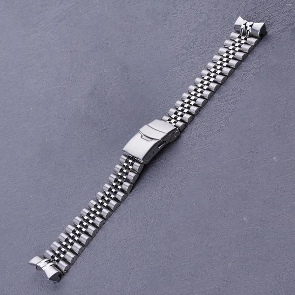 Sehen Sie sich die Bänder Rolamy 22 mm fest gekrümmtes Ende Edelstahl Silber Jubiläumsband Luxusarmbänder für 5 SRPD53 63 73