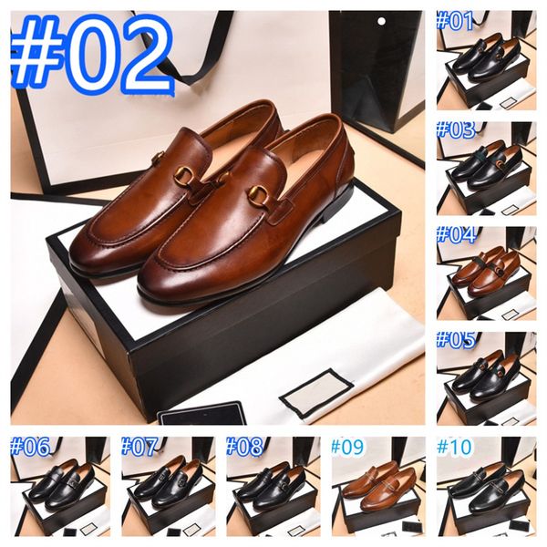 28 Modello di lusso Designer Uomo Scarpe eleganti Vera pelle Nero marrone Mocassini Affari Scarpe fatte a mano G Festa formale Ufficio Matrimonio Uomo Mocassino 38-46