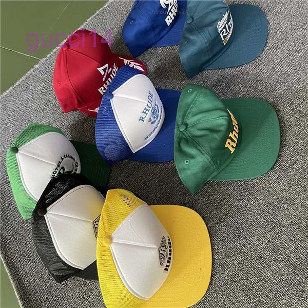 Бейсболки Race Кепка с вышивкой Мужские регулируемые шапки Rhude кремового цвета TDMN